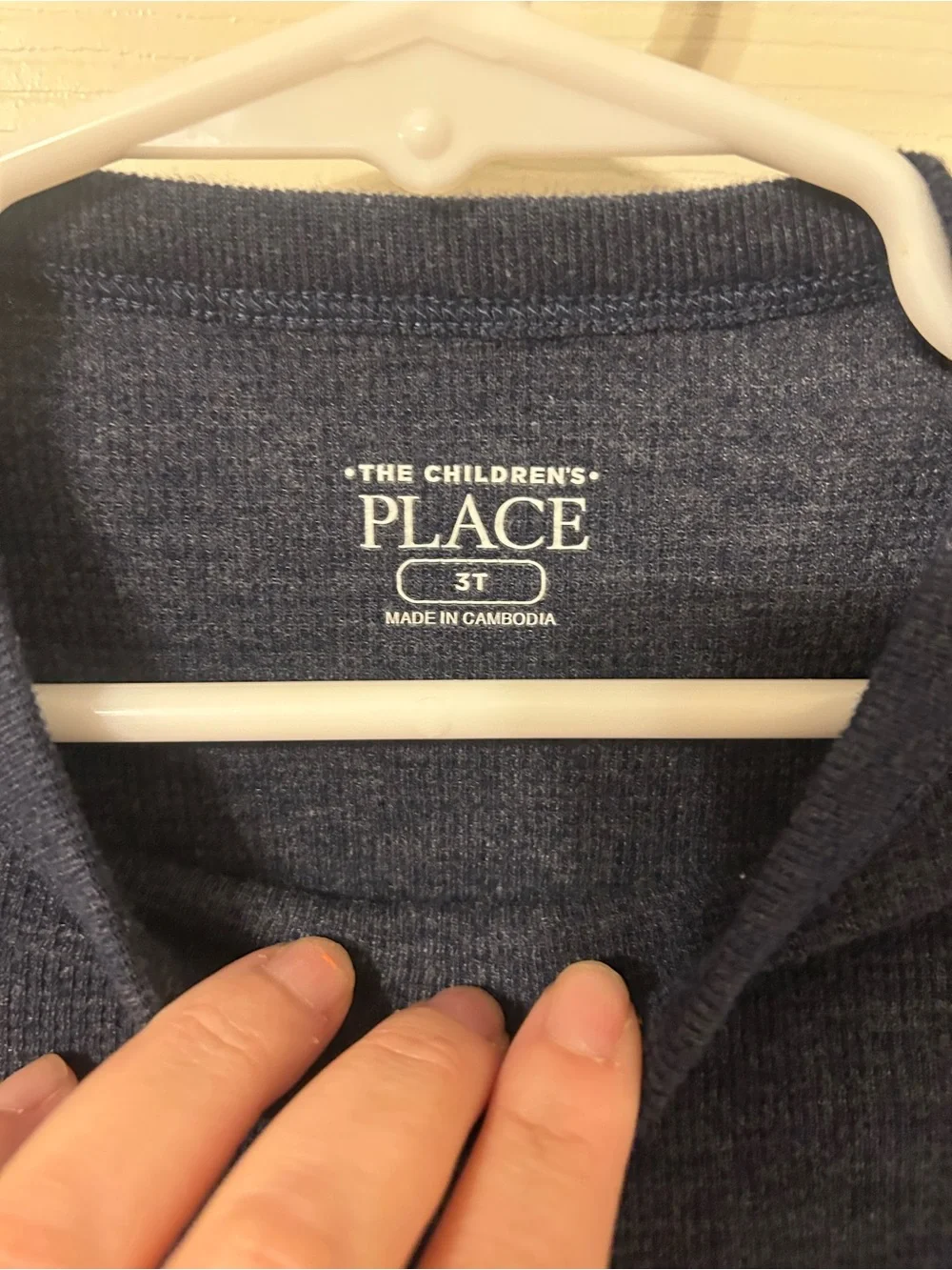 Boys, The Children's Place, Navy Blue Long-Sleeve Crewneck Top, 3T